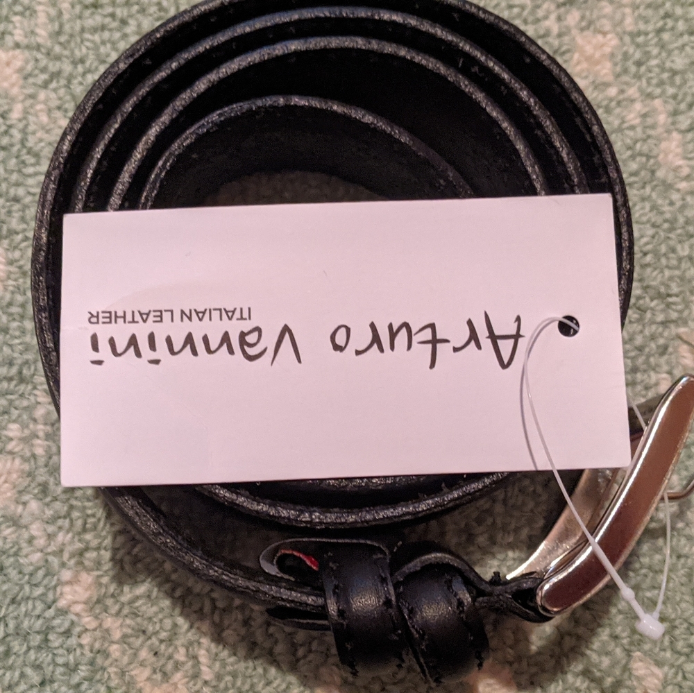 Arturo Vannini black Italian leather belt, XXL